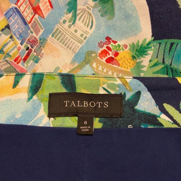 Talbots Tropical Print Cotton Blend Skirt 6 - Picture 6 of 9